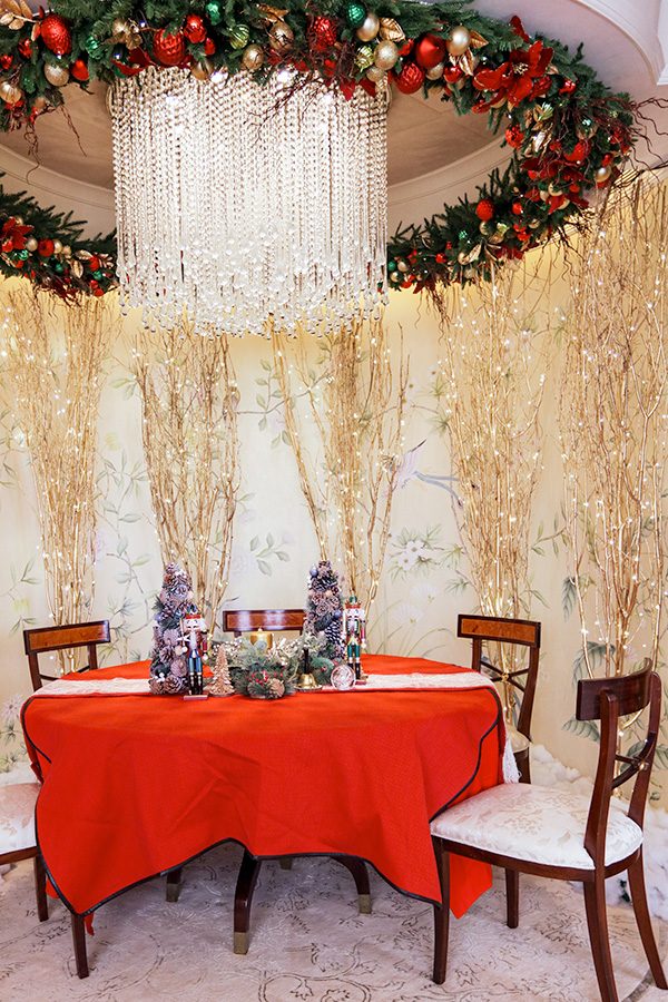 A table set for Christmas at the Island Shangri-La